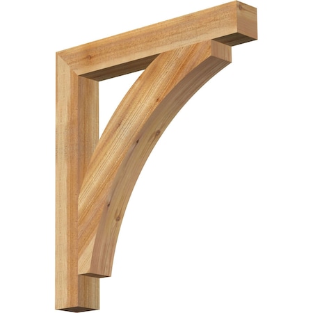 Ekena Millwork Thorton Block Rough Sawn Bracket, Western Red Cedar, 4"W x 30"D x 34"H BKT04X30X34THR05RWR